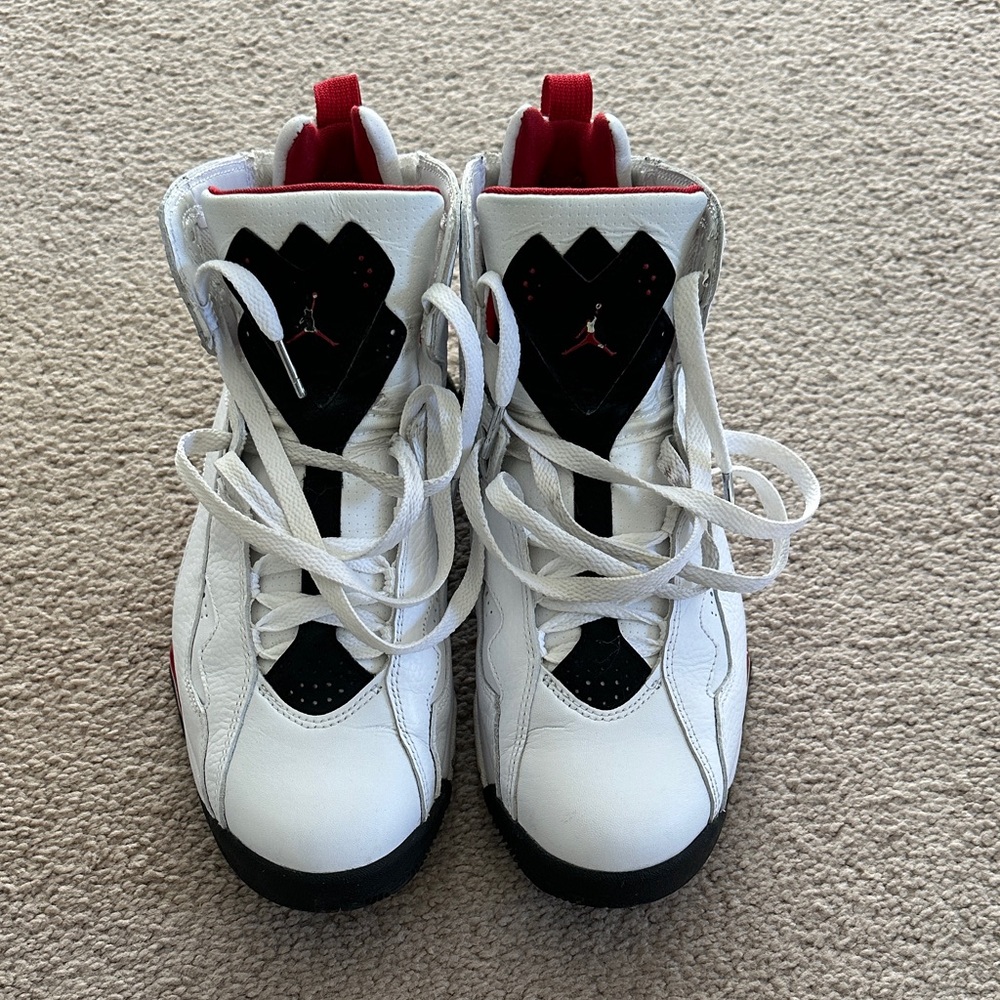 Men’s White, Black and Red Jordan Sneakers